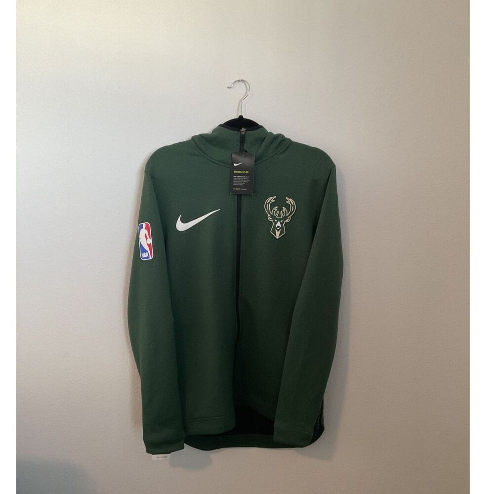 Nike Milwaukee Bucks Therma Flex Showtime Full Zip Hoodie NWT Green 939954-323 M